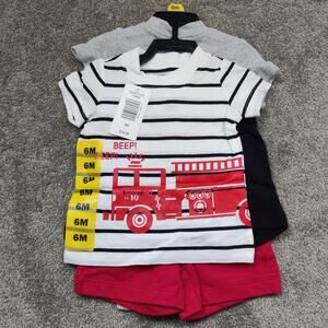 Carter’s Baby 6M Firetruck “Beep Beep” 3-Piece Outfit Set NWT Style #1K446010